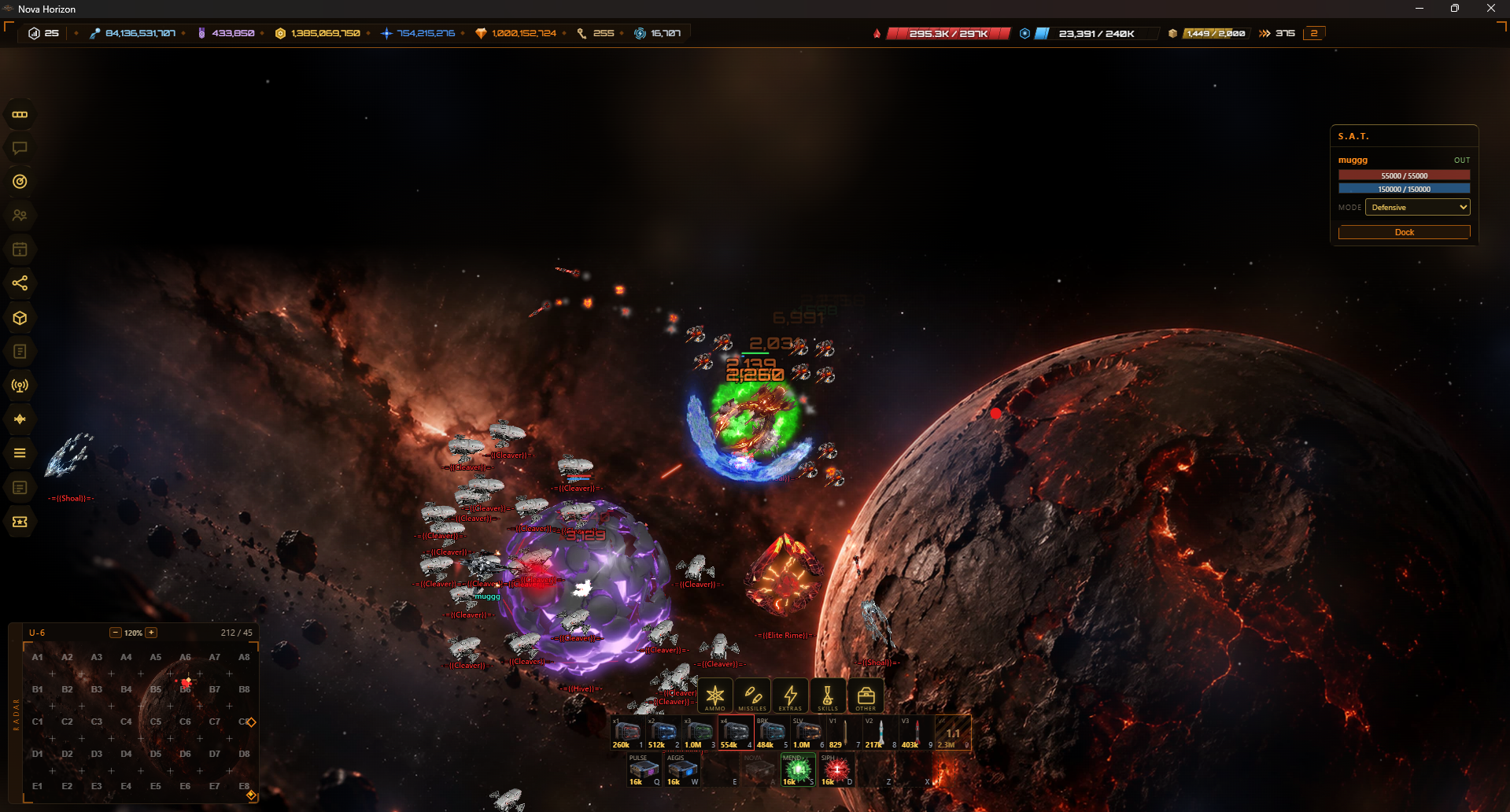 In-game battle in sector U-6